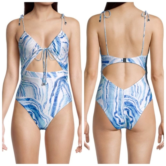Suboo Agate Gathered Self-Tie One Piece Swimsuit Size Small NWOT - Picture 1 of 12